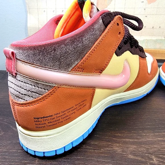 BRAND NEW Nike Dunk Mid Social Status Free Lunch Chocolate Milk Men's Size 11.0 - Picture 6 of 9